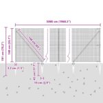 vidaXL Zváraný drôtový plot s 13 kolíkmi 1.4x50 m pozinkovanej ocele – Obrázok 13