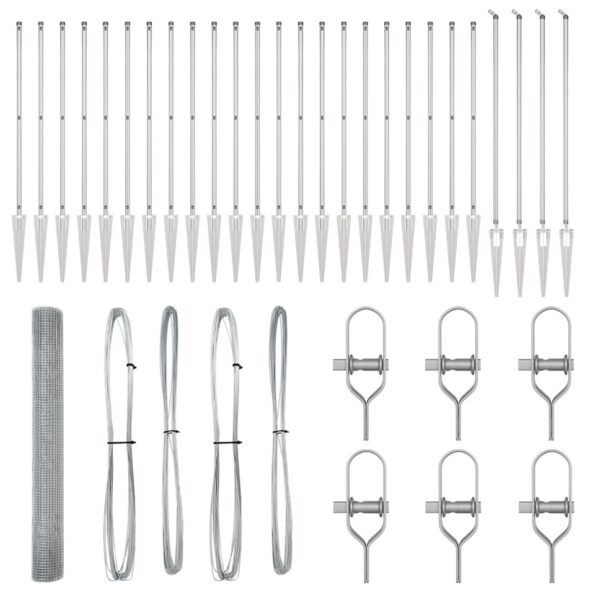 vidaXL Zváraný drôtový plot s 13 kolíkmi 1.4x50 m pozinkovanej ocele – Obrázok 4