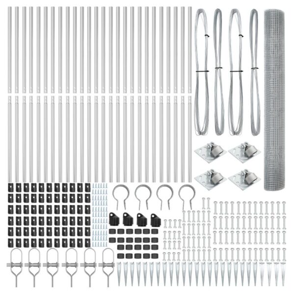 vidaXL Zváraný drôtový plot s 13 kolíkmi 1.4x50 m pozinkovanej ocele – Obrázok 5