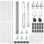 vidaXL Zvarený drôtový plot so 7 držiakmi 1.5x10 m Pozinkovaná oceľ – Obrázok 4