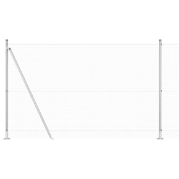 vidaXL Zváraná drôtová ohrada s 7 fláknutými stĺpikmi 1.6x10 m Pozinkovaná oceľ – Obrázok 2