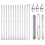 vidaXL Zvarené drôtené pletivo s 13 prírubovými stĺpikmi 1.2x25 m Pozinkovaná oceľ – Obrázok 2