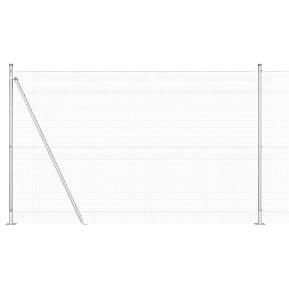 vidaXL Zvarený drôtený plot so 13 stĺpmi so zúbkom 1.6x25 m Zinkovaná oceľ – Obrázok 6