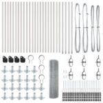 vidaXL Zváraný drôtový plot s 13 prírubovými stĺpmi 0.5x50 m z pozinkovanej ocele – Obrázok 4