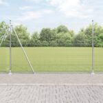 vidaXL Zváraný drôtený plot s 13 laminovanými stĺpmi 1.4x50 m pozinkovaná oceľ