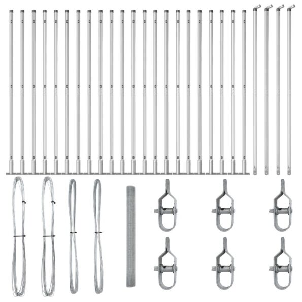 vidaXL Zváraný drôtený plot s 13 laminovanými stĺpmi 1.4x50 m pozinkovaná oceľ – Obrázok 2