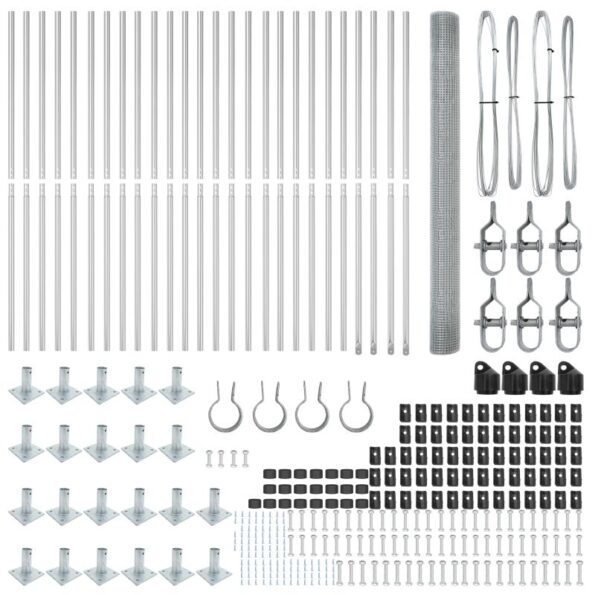 vidaXL Zváraný drôtený plot s 13 laminovanými stĺpmi 1.4x50 m pozinkovaná oceľ – Obrázok 4