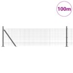 vidaXL Zváraný drôtový plot s 13 rozšírenými stĺpmi 0.6x100 m pozinkovaná oceľ – Obrázok 3