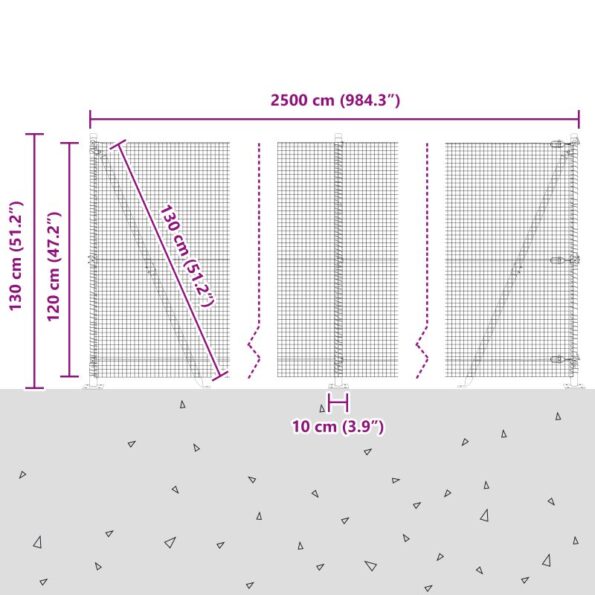 vidaXL zváraný drôtený plot s 13 flangujúcimi stĺpmi Zelená 1,2x25 m Oceľ – Obrázok 13