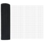 vidaXL zváraný drátový plot so 7 prírubovými stĺpmi Sivý 0.6x10 m Oceľ – Obrázok 5