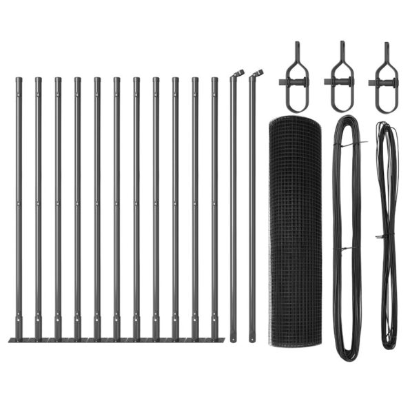 vidaXL zvárané drôtové oplotenie s 13 hranatými stĺpmi Sivé 0.4x25 m Oceľ – Obrázok 2