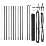 vidaXL Zváraný drôtový plot s 13 hlavami so závitom Sivá 1,2x25 m Oceľ – Obrázok 2