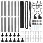 VidaXL Zváraná drôtená sieť so 13 stĺpmi s okrajom Sivá 1,2x25 m oceľ – Obrázok 4
