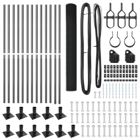 vidaXL Zváraný drôtený plot so 13 flitrovými stĺpikmi Sivý 1.2x25 m Ocel – Obrázok 4