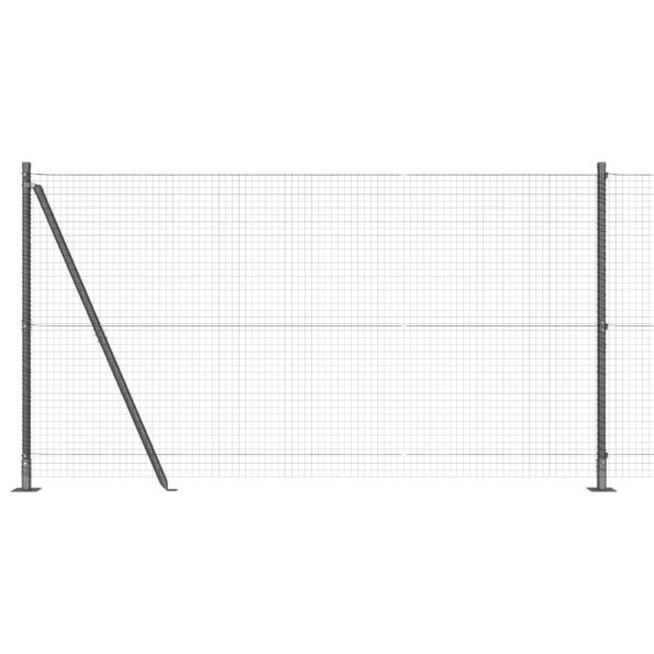vidaXL Zváraný drôtený plot so 13 flitrovými stĺpikmi Sivý 1.2x25 m Ocel – Obrázok 6