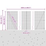 vidaXL Welded Wire Plot s 13 Flanged Posts Sivá 1.4x25 m Oceľ – Obrázok 13
