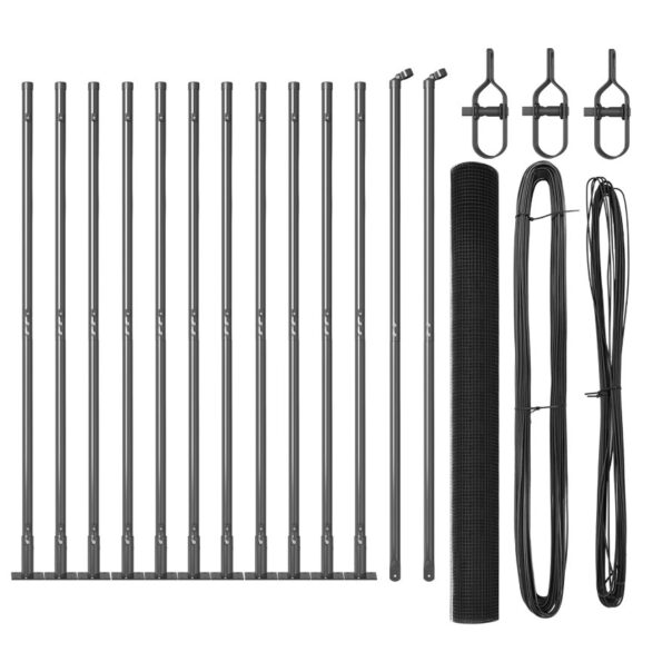 vidaXL Welded Wire Plot s 13 Flanged Posts Sivá 1.4x25 m Oceľ – Obrázok 2