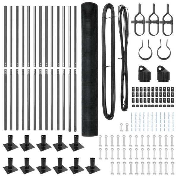 vidaXL Welded Wire Plot s 13 Flanged Posts Sivá 1.4x25 m Oceľ – Obrázok 4