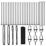 vidaXL Zváraný drôtový plot s 13 flángovými stĺpmi Sivý 0.5x50 m Oceľ – Obrázok 2