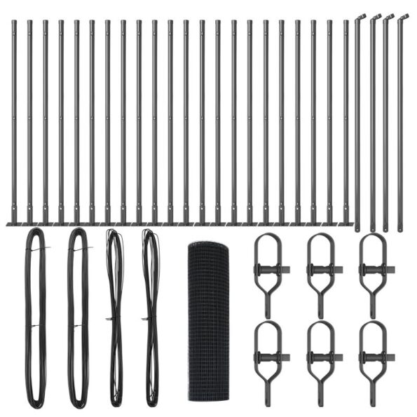 vidaXL zváraný drôtový plot s 13 stĺpikmi s rozšírením, Sivý, 0.5x50 m, Oceľ – Obrázok 2