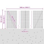 vidaXL Zváraný drôtový plot s 13 obláčkovými podstavcami Sivý 1,5x50 m Kov – Obrázok 13