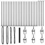 vidaXL Zváraný drôtový plot s 13 obláčkovými podstavcami Sivý 1,5x50 m Kov – Obrázok 2