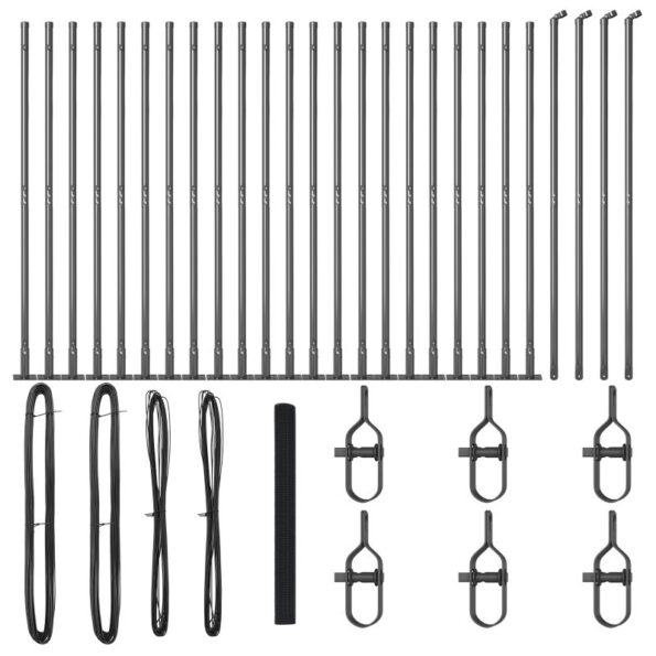 vidaXL Zváraný drôtový plot s 13 obláčkovými podstavcami Sivý 1,5x50 m Kov – Obrázok 2