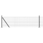 vidaXL Zváraný káblový plot s 7 flitrovými rámami Sivá 0.5x100 m Oceľ – Obrázok 6