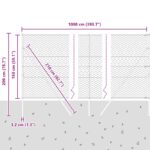 vidaXL Hexagonálne oplotenie Sivé 1.5x10 m Oceľ – Obrázok 12