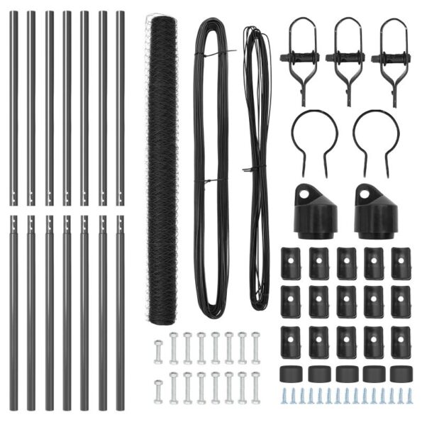 vidaXL Hexagonálne oplotenie Sivé 1.5x10 m Oceľ – Obrázok 4