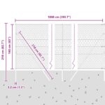 Hexagonové oplotenie vidaXL Sivé 1,6x10 m Oceľ, Posty na oplotenie vidaXL 7 ks Sivé Ø32 mm 210 cm Pozinkovaná oceľ – Obrázok 12