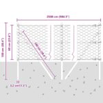 vidaXL Hexagonový plot Sivý 0.6x25 m Oceľ – Obrázok 12