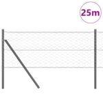 vidaXL Hexagonový plot Sivý 0.6x25 m Oceľ – Obrázok 3