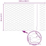 vidaXL Hexagonový plot sivý 0.8x25 m oceľ – Obrázok 13