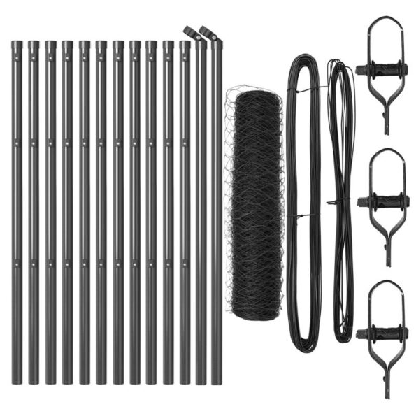 vidaXL Hexagonový plot sivý 0.8x25 m oceľ – Obrázok 2