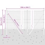 vidaXL Hexagonálne oplotenie Sivé 1.4x25 m Oceľ – Obrázok 12