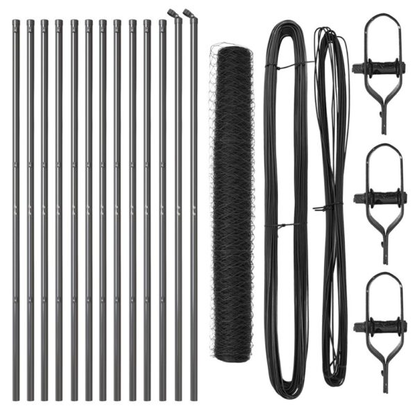 vidaXL Hexagonálne oplotenie Sivé 1.4x25 m Oceľ – Obrázok 2