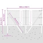 vidaXL Hexagonálne oplotenie šedé 0.4x50 m oceľové – Obrázok 12