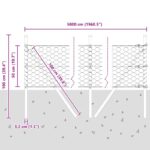 vidaXL hexagónový plot šedý 0.5x50 m oceľ – Obrázok 12