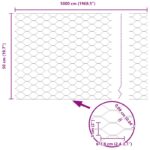 vidaXL hexagónový plot šedý 0.5x50 m oceľ – Obrázok 13