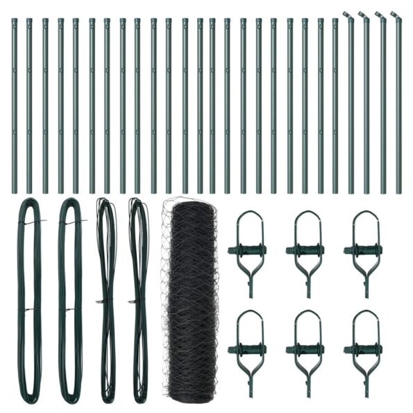 vidaXL hexagónový plot šedý 0.5x50 m oceľ – Obrázok 2