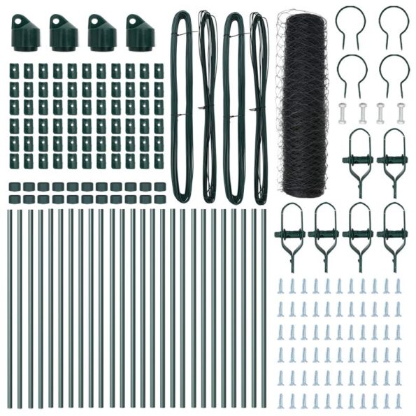 vidaXL hexagónový plot šedý 0.5x50 m oceľ – Obrázok 4
