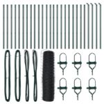 Hexagonálne oplotenie vidaXL Šedé 0.6x50 m Oceľ, Stĺpiky oplotenia vidaXL 13 ks Zelené Ø32 mm 100 cm Galvanizovaná oceľ – Obrázok 2