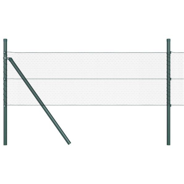 Hexagonálny plot vidaXL Šedý 0.8x50 m Oceľ, Stĺpiky vidaXL 13 ks Zelené Ø32 mm 120 cm Galvanizovaná oceľ – Obrázok 2