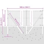 vidaXL Šesťuholníkový plot sivý 0,8x50 m oceľ – Obrázok 12