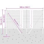 Hexagónová ohrada vidaXL Sivá 1x50 m Oceľ, Ohrady vidaXL 13 ks Zelená Ø32 mm 150 cm Pozinkovaná oceľ – Obrázok 12