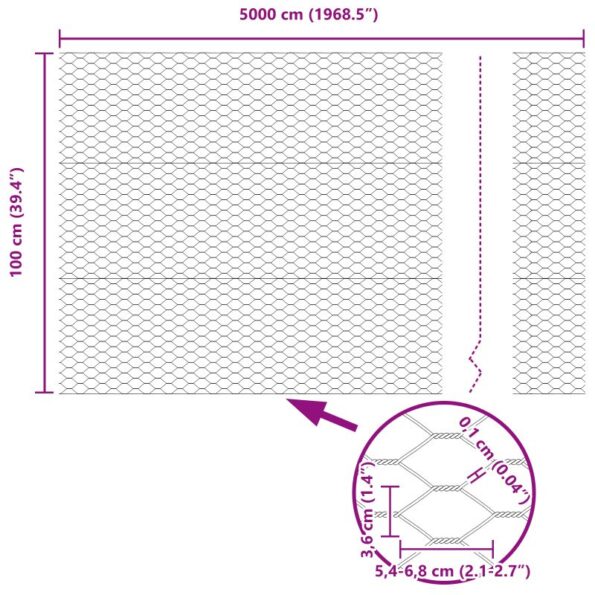 Hexagónová ohrada vidaXL Sivá 1x50 m Oceľ, Ohrady vidaXL 13 ks Zelená Ø32 mm 150 cm Pozinkovaná oceľ – Obrázok 13