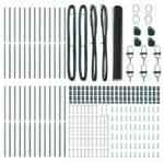 Hexagónová ohrada vidaXL Sivá 1x50 m Oceľ, Ohrady vidaXL 13 ks Zelená Ø32 mm 150 cm Pozinkovaná oceľ – Obrázok 4