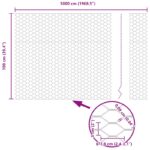 vidaXL Hexagónový plot Sivý 1x50 m Oceľ – Obrázok 13