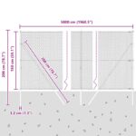 vidaXL Hexagónový plot Sivý 1,5x50 m Oceľ – Obrázok 12